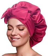 Kup Satynowy turban do włosów z wiązaniem, bordowy - Yeye Bonnet