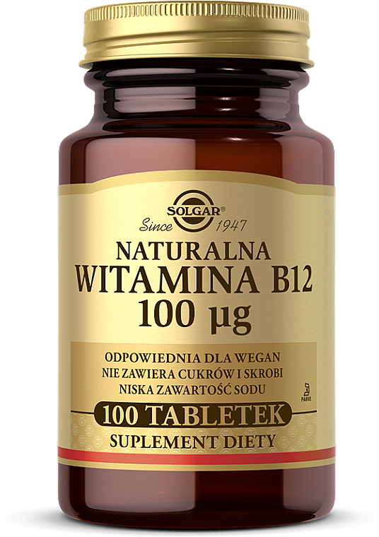 Suplement diety Witamina B12, 100 mcg - Solgar Vitamin B12 — Zdjęcie N1