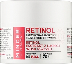 Kup Przeciwzmarszczkowy tłusty krem do twarzy 70+ - Mincer Pharma Retinol №504