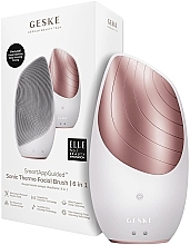 Soniczna szczoteczka do twarzy - Geske Sonic Thermo Facial Brush 6 In 1 White Rose Gold — Zdjęcie N2