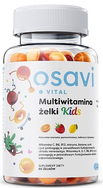 Multiwitaminy Pomarańcza Malina Cytryna - Osavi Multivitamina Kids — Zdjęcie N1