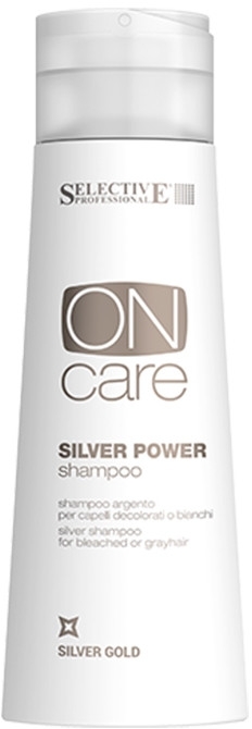 Srebrny szampon do włosów siwych, szarych i jasnych - Selective Professional Silver Power Shampoo — Zdjęcie N1