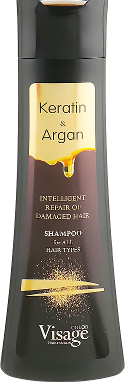 Szampon do włosów z keratyną i olejkiem arganowym - Visage Keratin & Argan Shampoo