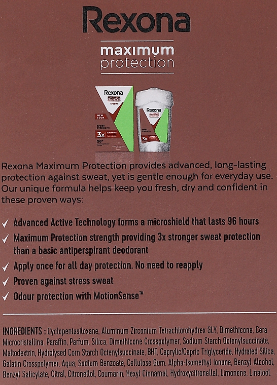 Antyperspirant w sztyfcie - Rexona Maximum Protection Sport Strength Deodorant Stick — Zdjęcie N3