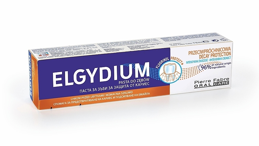 Przeciwpróchnicowa pasta do zębów z Kompleksem Fluorinol Protect + - Elgydium Fluorinol Protect+ — Zdjęcie N2