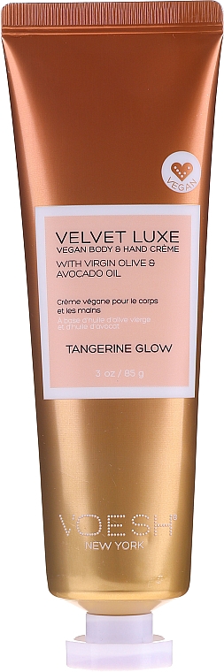 Krem do ciała i rąk z oliwą z oliwek i awokado - Voesh Velvet Luxe Tangerine Glow Vegan Body&Hand Creme — Zdjęcie N1