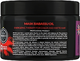 Energetyzująca maska z olejem babassu do włosów farbowanych - Ronney Professional Babassu Oil Energizing Mask — Zdjęcie N2