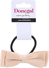 Gumka do włosów FA-5638, beżowa kokardka - Donegal — Zdjęcie N1