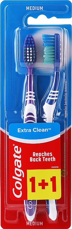 Zestaw szczoteczek do zębów, średnia twardość - Colgate Extra Clean Medium Toothbrush Set — Zdjęcie N1