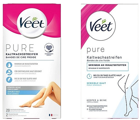 Plastry z woskiem do depilacji skóry wrażliwej - Veet Hair Removal Strips Sensitive Skin — Zdjęcie N2