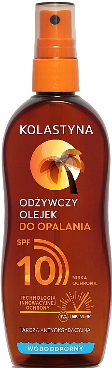 PRZECENA! Wodoodporny odżywczy olejek do opalania SPF 10 - Kolastyna * — Zdjęcie N1