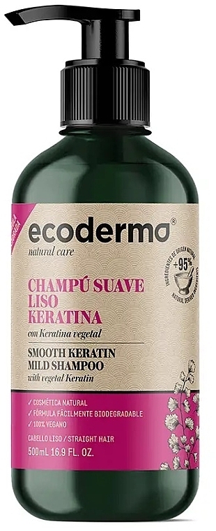 Szampon do włosów z keratyną - Ecoderma Smooth Keratin Mild Shampoo — Zdjęcie N1