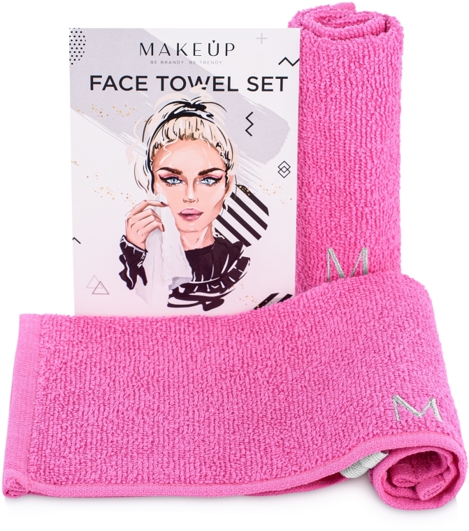 Podróżny zestaw różowych ręczników do twarzy MakeTravel - MAKEUP — Zdjęcie N1