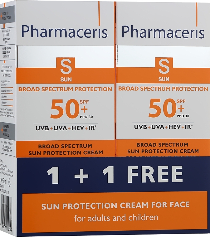 Zestaw - Pharmaceris S Broad Spectrum Sun Protect Cream SPF50 (f/cr/2 x 50ml)