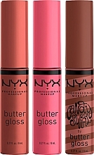 Zestaw - NYX Professional Makeup Butter Gloss Lip Trio (lip/gloss/3x4ml) — Zdjęcie N2