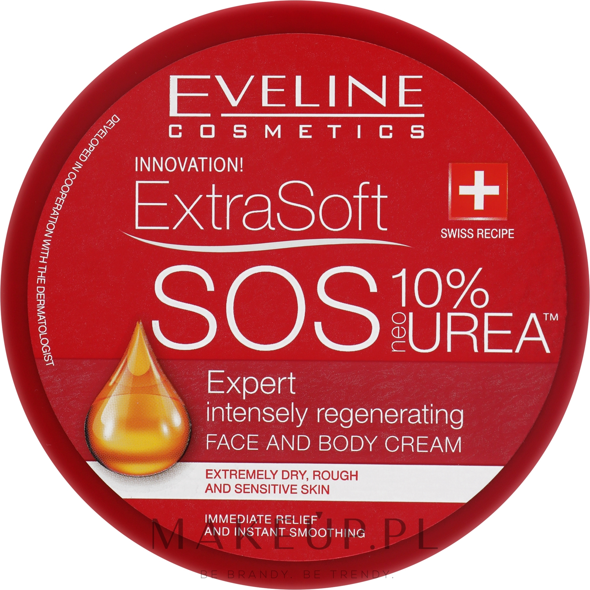 Specjalistyczny krem intensywnie regenerujący do twarzy i ciała - Eveline Cosmetics Extra Soft SOS  — Zdjęcie 200 ml