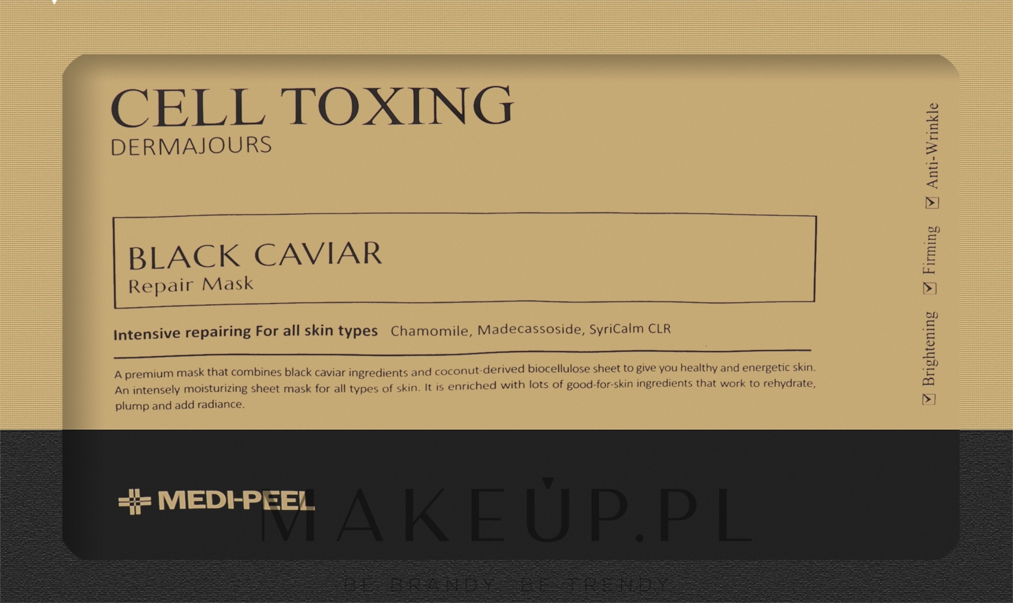 Maska naprawcza z czarnego kawioru - MEDIPEEL Cell Toxing Black Caviar Dermajours Repair Mask — Zdjęcie 1 x 30 ml