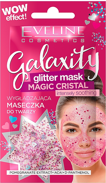 Wygładzająca maseczka do twarzy Magic Cristal - Eveline Cosmetics Galaxity Glitter Mask Magic Cristal