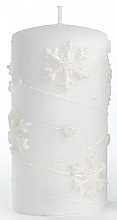 Kup Świeca dekoracyjna, biała, 7x10 cm - Artman Snowflake Application
