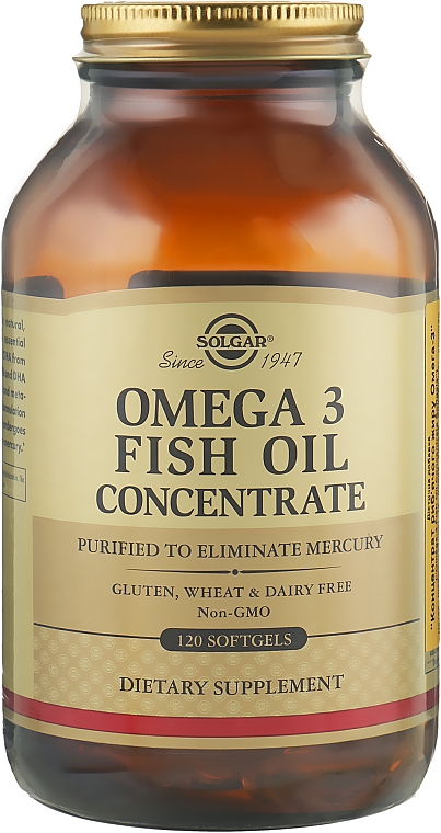 Koncentrat oleju rybiego Omega-3, 2000	 - Solgar Omega 3 Fish Oil Concentrate — Zdjęcie N1