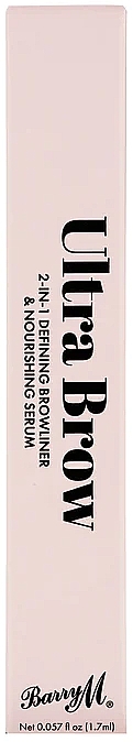 Konturówka do brwi i serum odżywcze 2 w 1 - Barry M Ultra Brow 2-in-1 Defining Browliner & Nourishing Serum — Zdjęcie N3