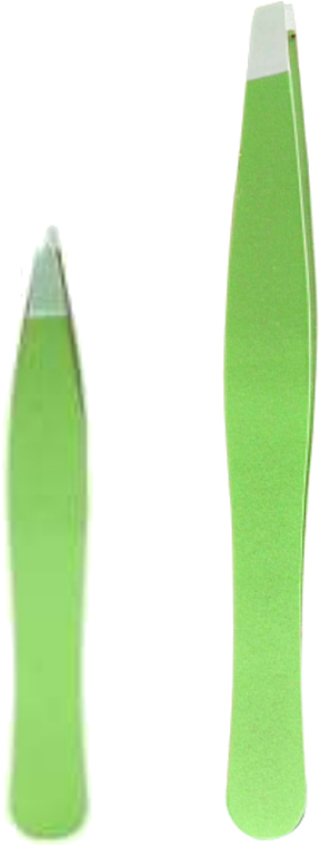 Zestaw pęset do brwi, 2 szt., zielone - Titania Tweezer Set Green — Zdjęcie N1