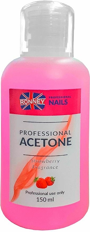 Acetonowy zmywacz do paznokci Truskawka - Ronney Professional Acetone Strawberry — Zdjęcie N5