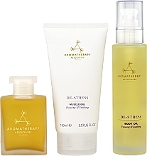 Zestaw - Aromatherapy Associates De-Stress And Calm Gift Set (cosmetic bag/1pc + bath and show oil/55ml + b/oil/100ml + b/gel/150ml) — Zdjęcie N2