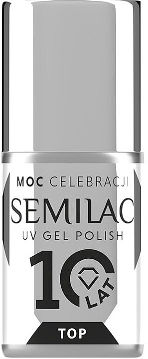 Top do paznokci bez lepkiej warstwy - Semilac 10Years Limited Edition Top No Wipe Sparkle Diamond — Zdjęcie N1