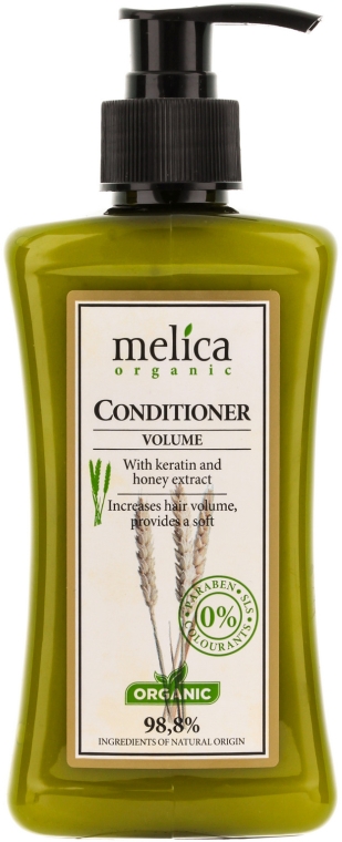 Odżywka z keratyną i ekstraktem z miodu dodająca włosom objętości - Melica Organic Volume Conditioner