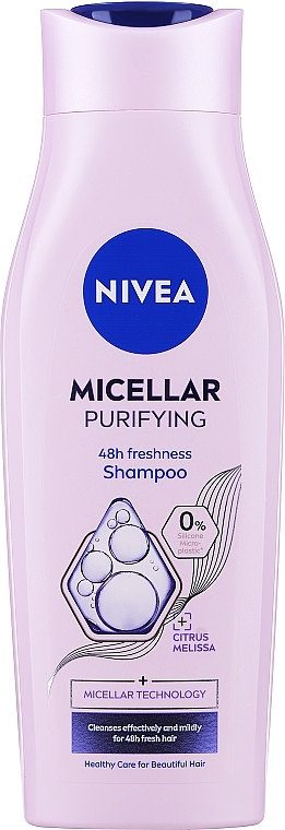 Szampon micelarny do codziennego mycia głowy - NIVEA Micellar Purifying 48 Freshness Shampoo — Zdjęcie N1