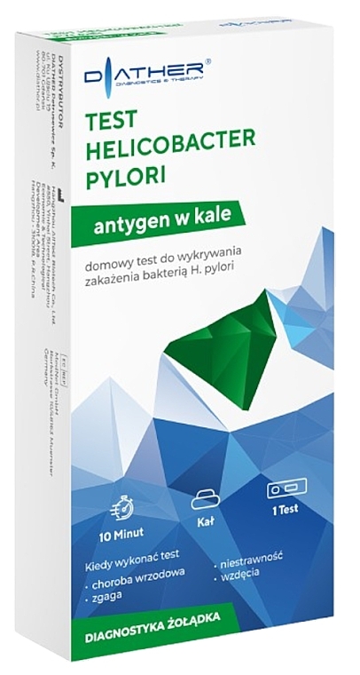 Test wykrywający zakażenie H. pylori - Diather Diagnostics & Therapy — Zdjęcie N1