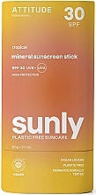 Kup Sztyft przeciwsłoneczny Tropikalny - Attitude Sunly Mineral Sunscreen Stick SPF30