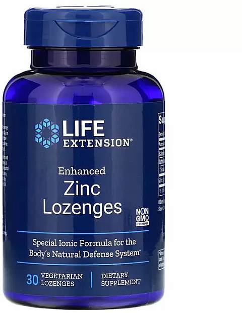 Pastylki do ssania z cynkiem wzmacniające odporność - Life Extension Enhanced Zinc Lozenges — Zdjęcie N1