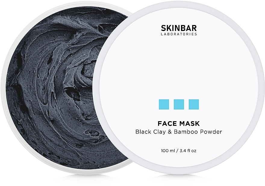 Chłonna maska ​​do twarzy z czarną glinką i węglem bambusowym - SKINBAR Black Clay & Bamboo Powder Face Mask — Zdjęcie N2