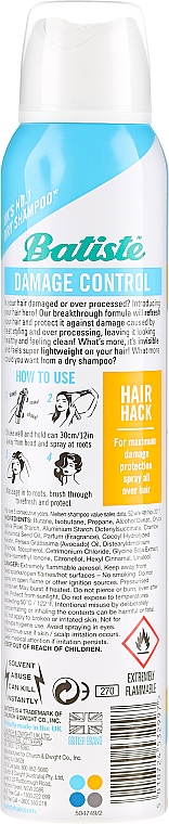 Suchy szampon do włosów z keratyną - Batiste Damage Control Dry Shampoo  — Zdjęcie N4