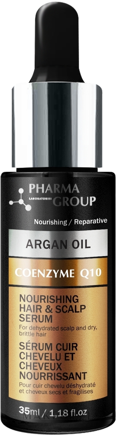 Odżywcze serum do włosów - Pharma Group Laboratories Argan Oil + Coenzyme Q10 Hair & Scalp Serum — Zdjęcie 35 ml