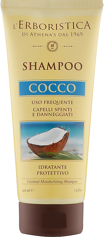 Szampon do włosów matowych i zniszczonych z olejem kokosowym - Athena's Erboristica Shampoo Cocco