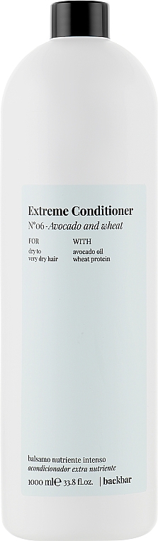 Nawilżająca odżywka do włosów z olejkiem z awokado i pszenicy - FarmaVita Back Bar Extreme Conditioner — Zdjęcie N1