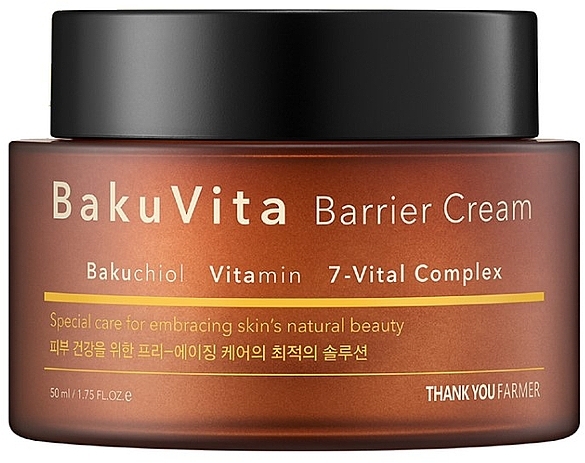 Nawilżający krem ​​z bakuchiolem oraz witaminami C i E - Thank You Farmer BakuVita Barrier Cream — Zdjęcie N1