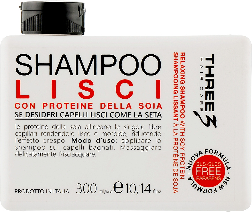 Szampon do włosów z białkiem sojowym - Faipa Roma Three Hair Care Lisci Shampoo — Zdjęcie N1
