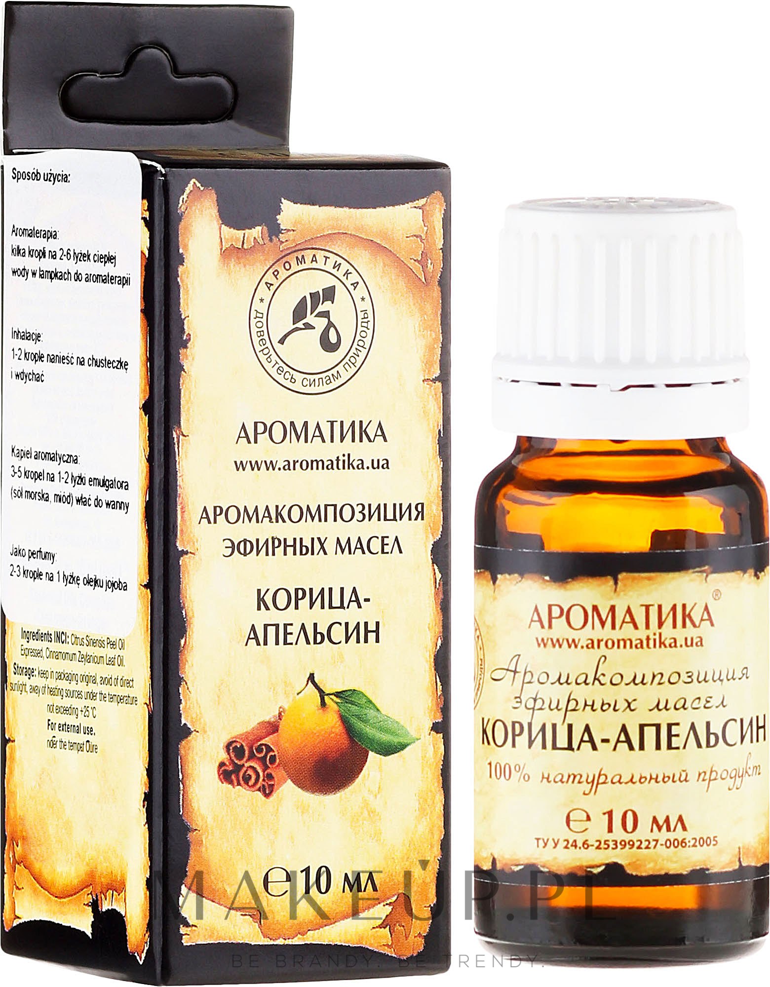 Kompleks naturalnych olejków eterycznych Cynamon i pomarańcza - Aromatika — Zdjęcie 10 ml