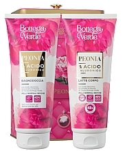 Bottega Verde Peonia - Zestaw (sh/gel/200ml + b/lot/200ml + metal/box/1pc) — Zdjęcie N1