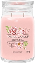 Świeca zapachowa w słoiku Fresh Cut Roses, 2 knoty - Yankee Candle Singnature  — Zdjęcie N2