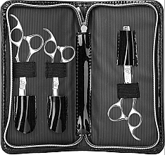 Zestaw nożyczek w czarnym etui - Olivia Garden SilkCut Right Handed Scissors 500 + 575 + 635 Black Pouch — Zdjęcie N1