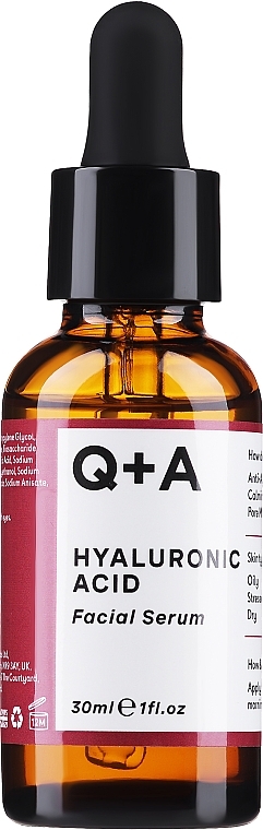 PRZECENA! Serum do twarzy, szyi i dekoltu z kwasem hialuronowym - Q+A Hyaluronic Acid Facial Serum * — Zdjęcie N1