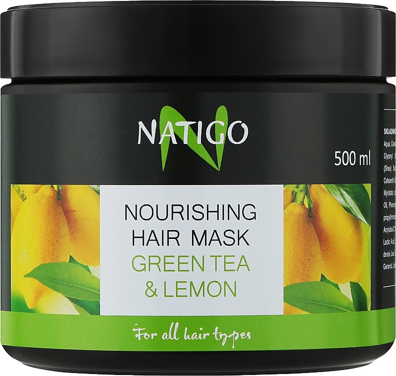 Odżywcza maska do wszystkich rodzajów włosów Zielona herbata z cytryną - Natigo Daily Care Hair Mask — Zdjęcie N1
