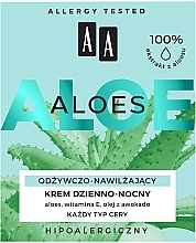 Odżywczo-nawilżający krem do twarzy na dzień i na noc - AA Aloes 100% — Zdjęcie N2