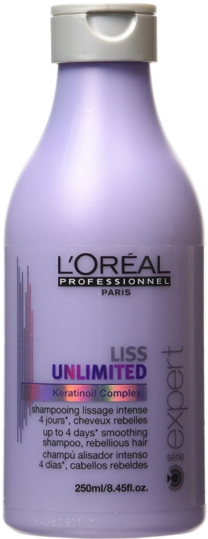 Szampon intensywnie wygładzający włosy niezdyscyplinowane - L'Oreal Professionnel Liss Unlimited Keratinoil Complex Shampoo — Zdjęcie N1