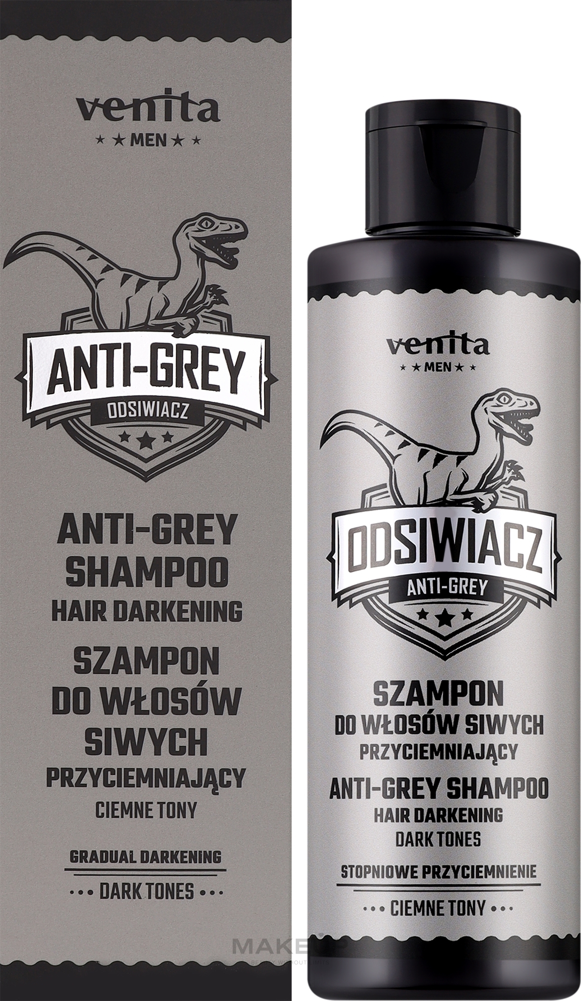 Szampon do włosów siwych, przyciemniający, ciemne odcienie - Venita Men Anti-Grey Shampoo Dark Tones — Zdjęcie 200 ml